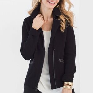 Chicos Double Knit Stretch Cardigan Sz 2